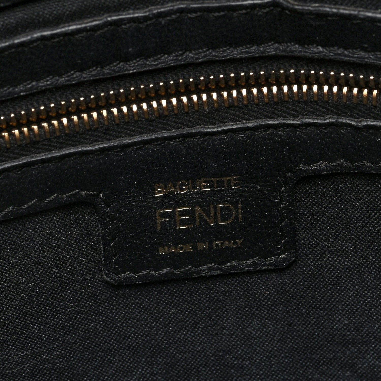 Fendi Nappa FF 1974 Embossed Baguette Black 6 of 9