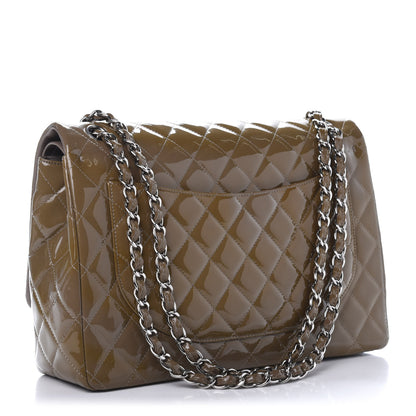 Chanel Patent Calfskin Quilted Maxi Double Flap Grey 3 of 12