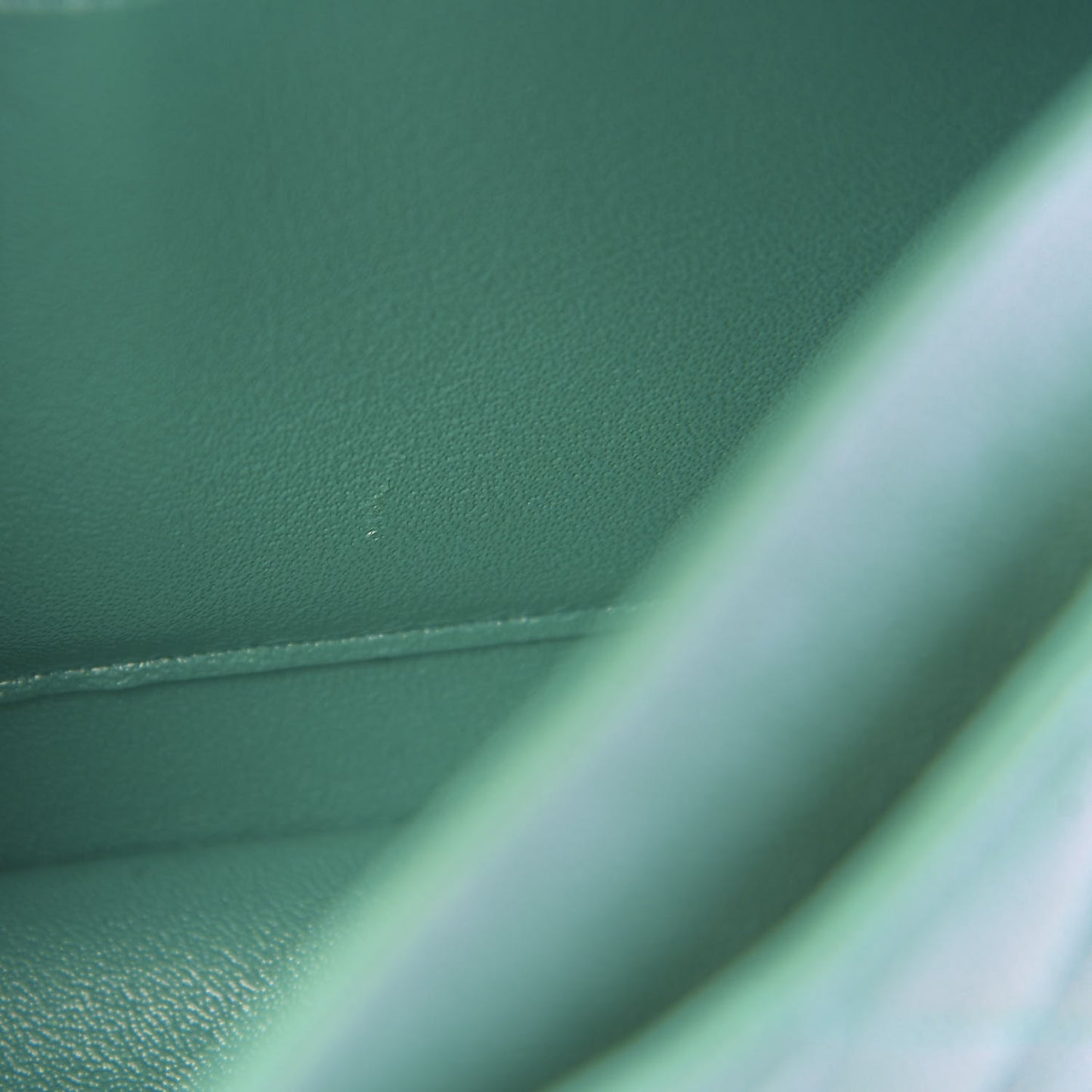 Iridescent Caviar Quilted Medium Double Flap Green