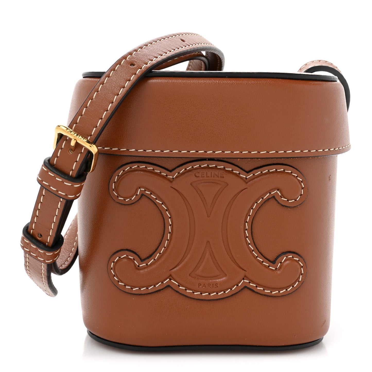 Smooth Calfskin Small Cuir Triomphe Box Tan