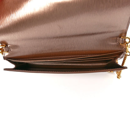 Prada Metallic Vitello Move Oro Chain Wallet Cipria Mordore 5 of 10