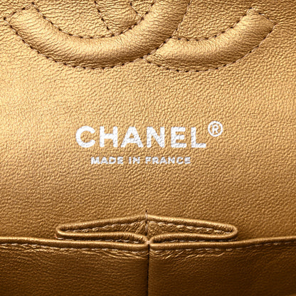 Chanel Metallic Calfskin Quilted Medium Double Flap Dark Gold 6 of 12