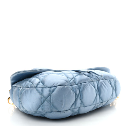 Christian Dior X ERL Satin Cannage Micro Venice Saddle Bag Blue 4 of 14