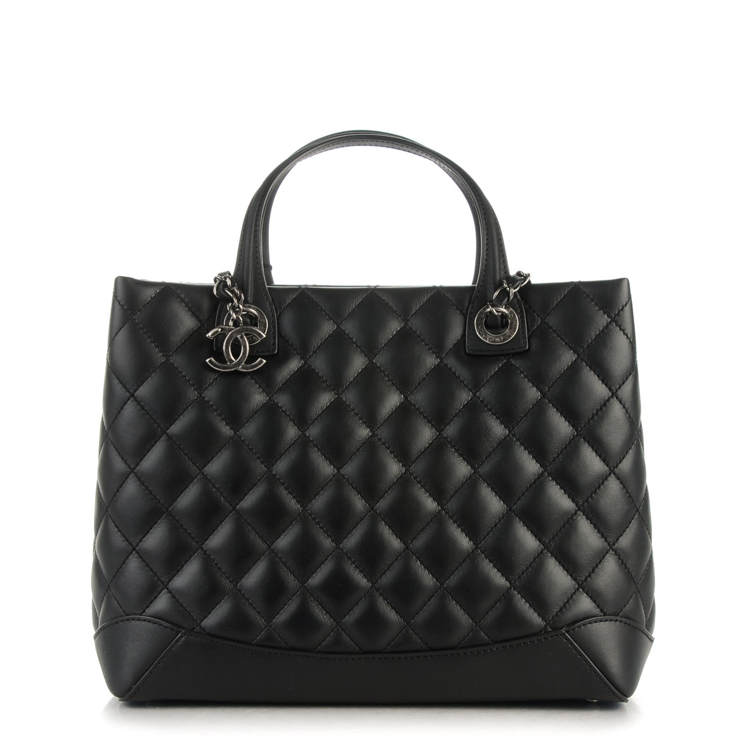 Chanel Calfskin Quilted Small Easy Shopping Tote Black 1 of 7