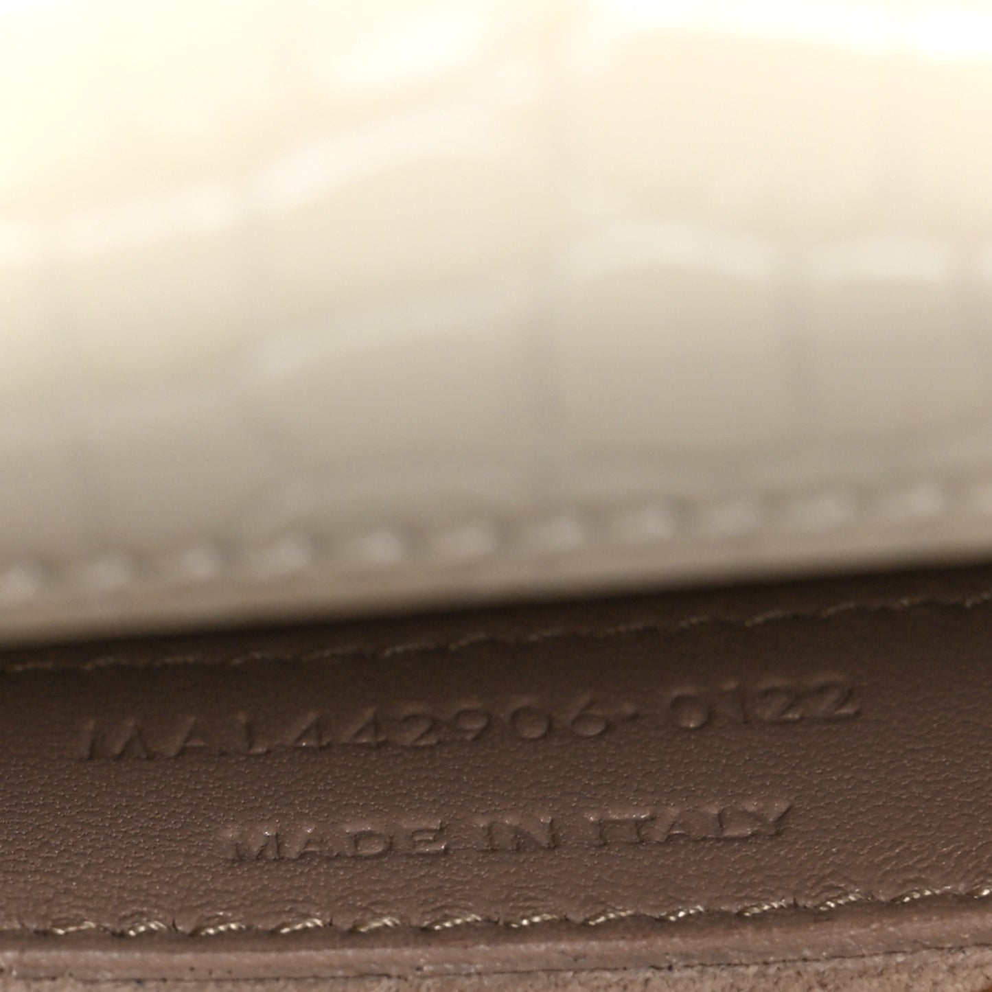 Calfskin Crocodile Embossed Medium Monogram Sunset Blanc Vintage