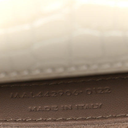 Saint Laurent Calfskin Crocodile Embossed Medium Monogram Sunset Blanc Vintage 7 of 11