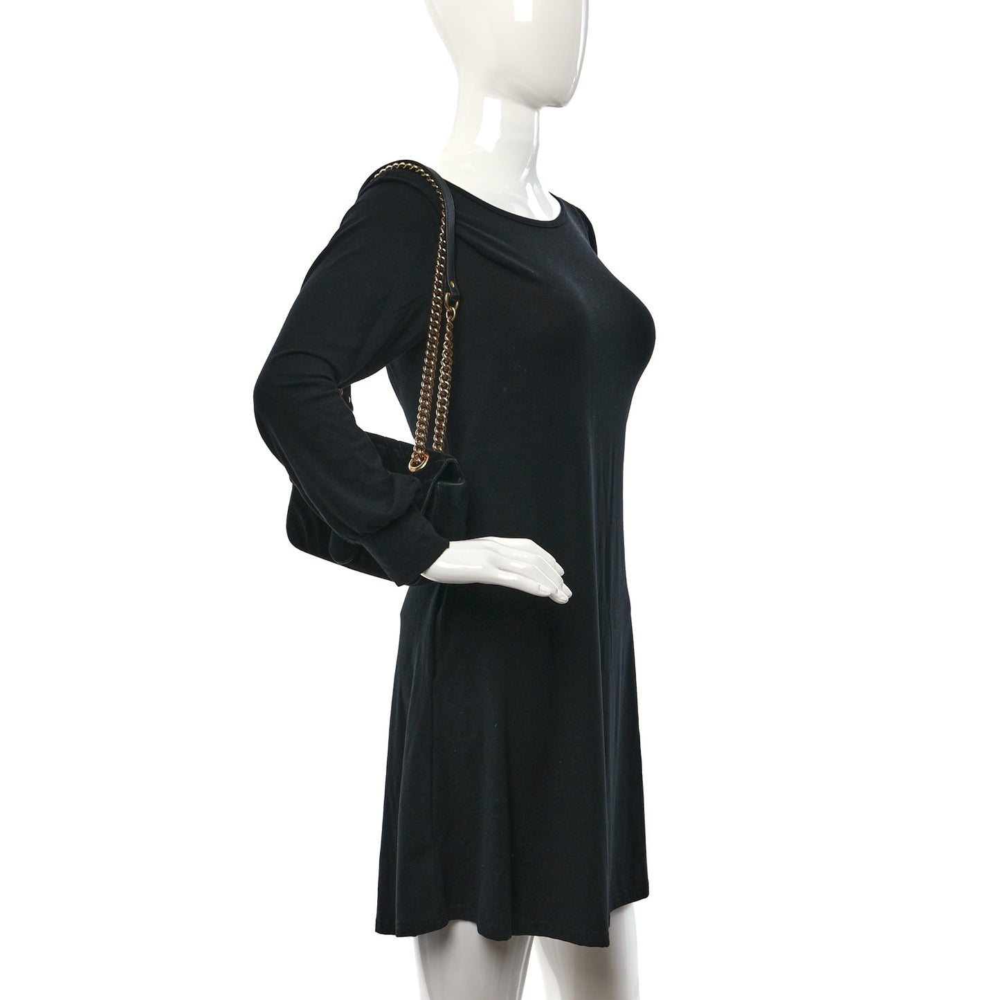 Velvet Matelasse Mini GG Marmont Shoulder Bag Black