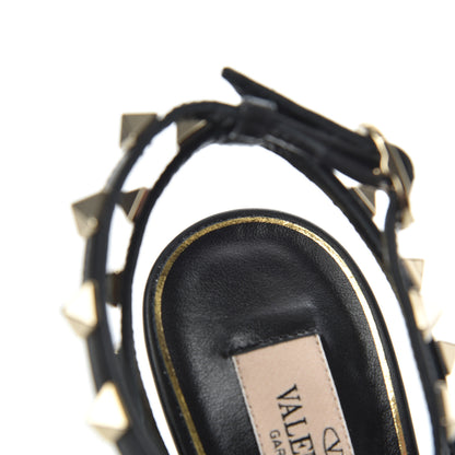 Valentino Garavani Calfskin Nappa Boudoir Rockstud Ankle Strap 100mm Pumps 36.5 Rose Cannelle Black 12 of 15