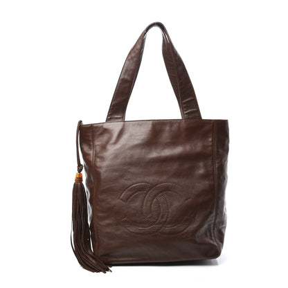 Chanel Lambskin CC Tassel Shoulder Bag Brown 1 of 9