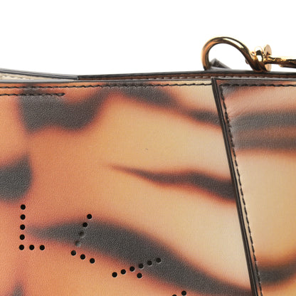 Stella McCartney Eco Alter Tiger Print Perforated Logo Mini Crossbody Brown Ivory 9 of 9