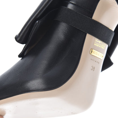 Gucci Nappa Removable Bow Elaisa Platform High Heel Pumps 38 Black 11 of 11