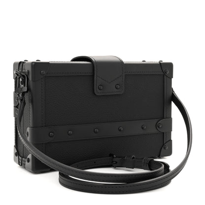 Louis Vuitton Calfskin Petite Malle Black 3 of 10