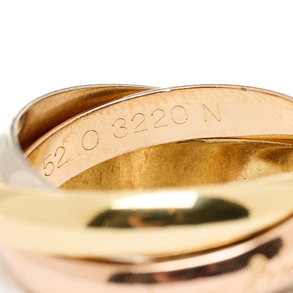 Cartier 18K Pink Yellow White Gold Classic Les Must De Cartier Trinity Ring 52 6 5 of 5