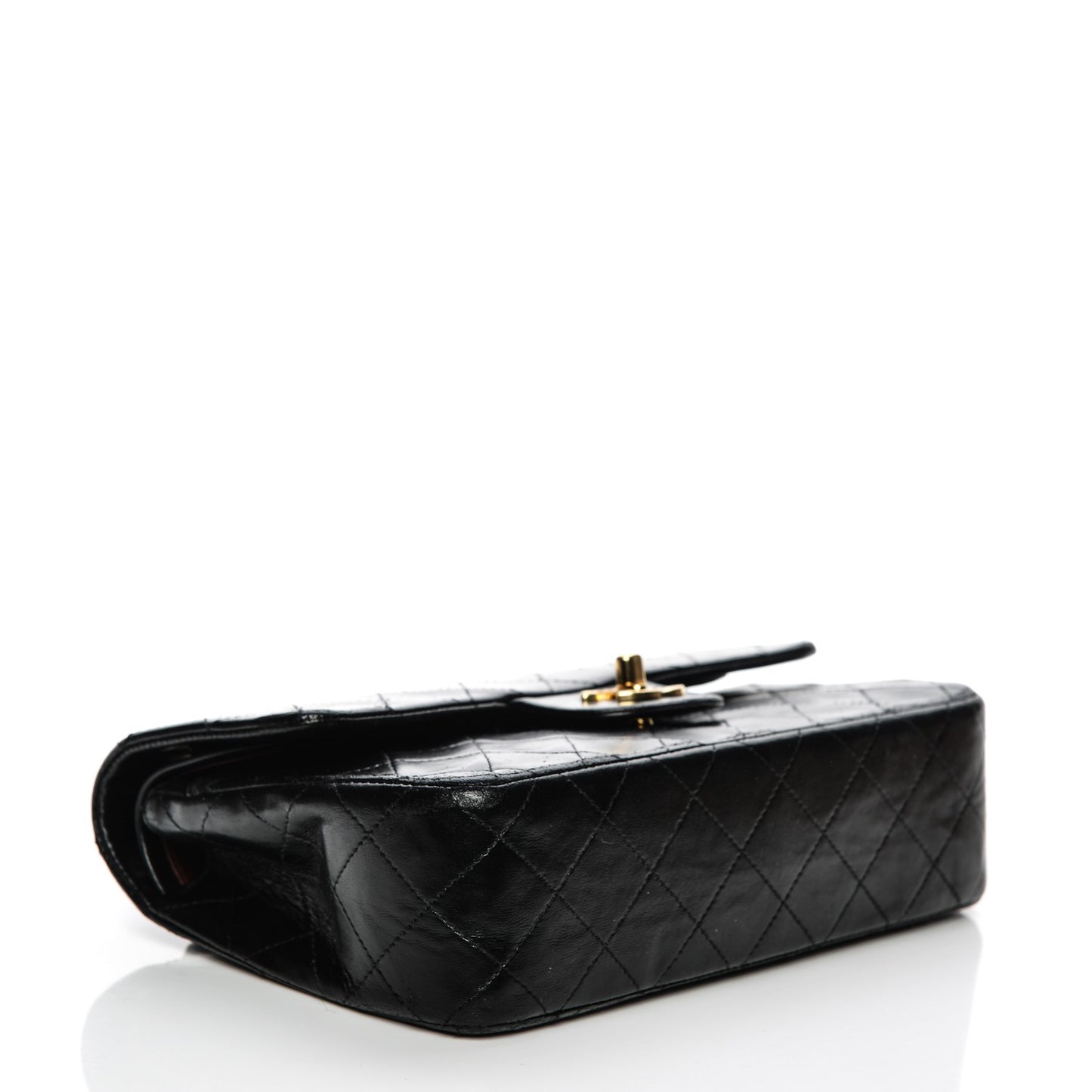Lambskin Quilted Small Double Flap Black
