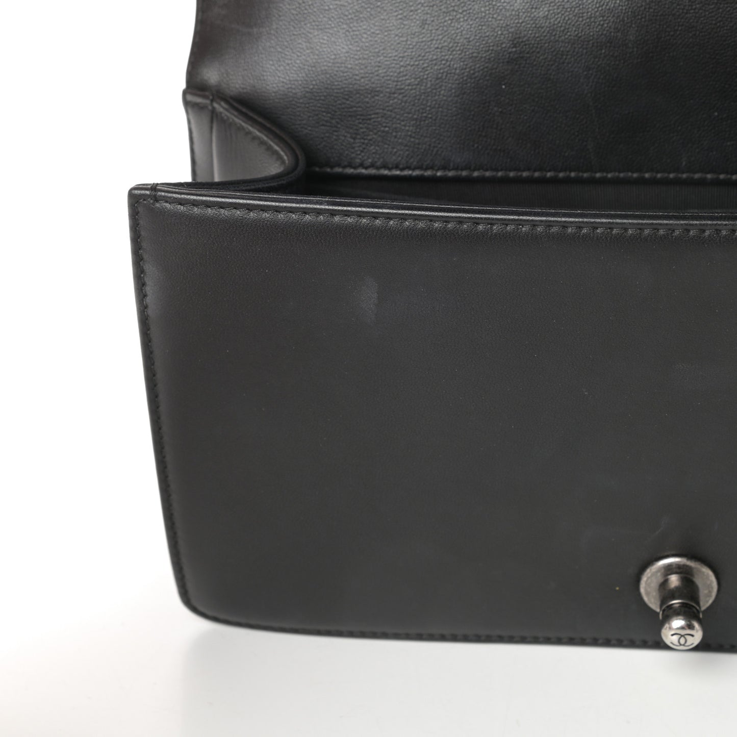 Lambskin Quilted Medium Boy Flap Black