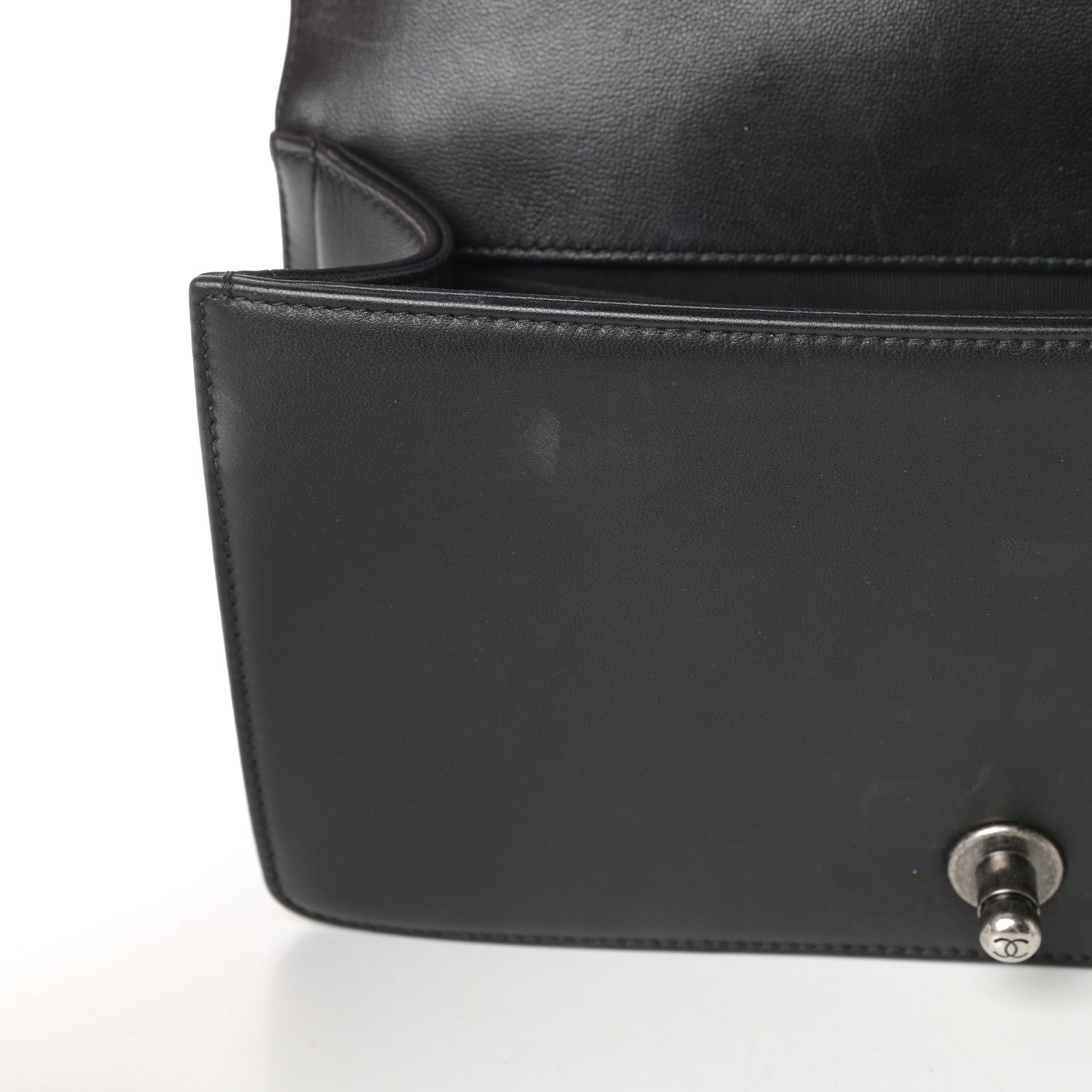 Chanel Lambskin Quilted Medium Boy Flap Black 14 of 19
