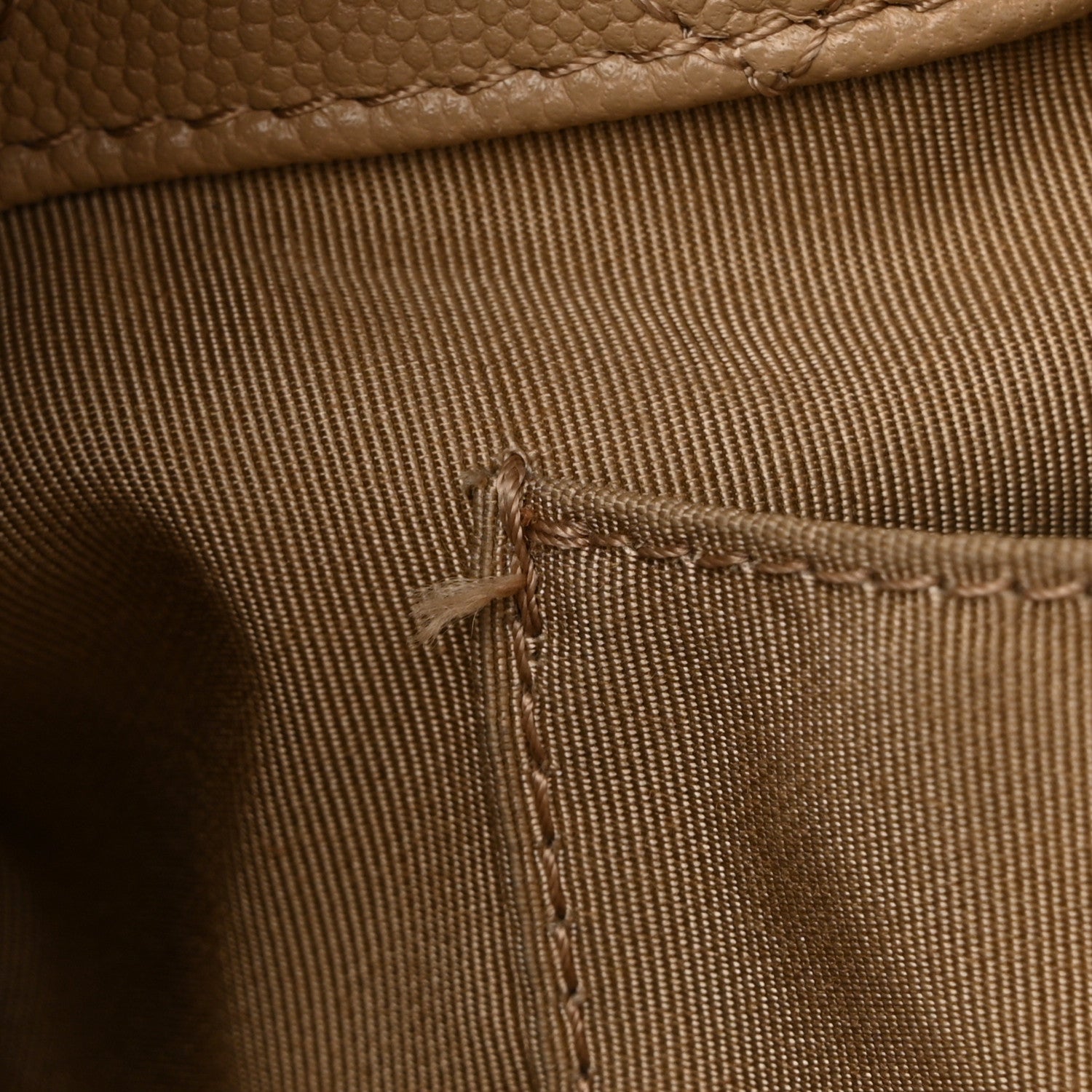 Chanel Caviar Quilted Rolled Up Bucket Drawstring Bag Beige 11 of 12