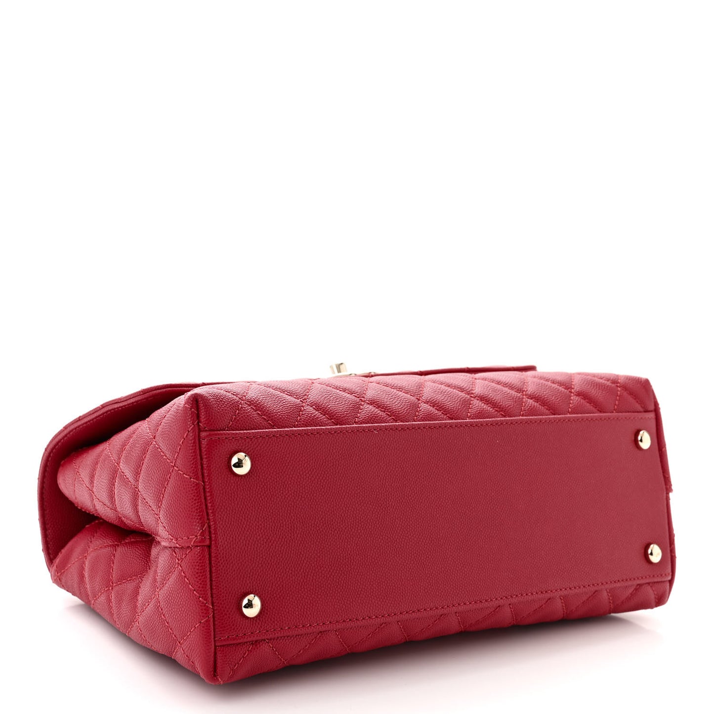 Caviar Quilted Small Coco Handle Flap Red