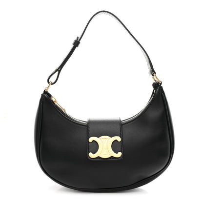Celine Smooth Calfskin Medium Strap Ava Triomphe Shoulder Bag Black 1 of 9