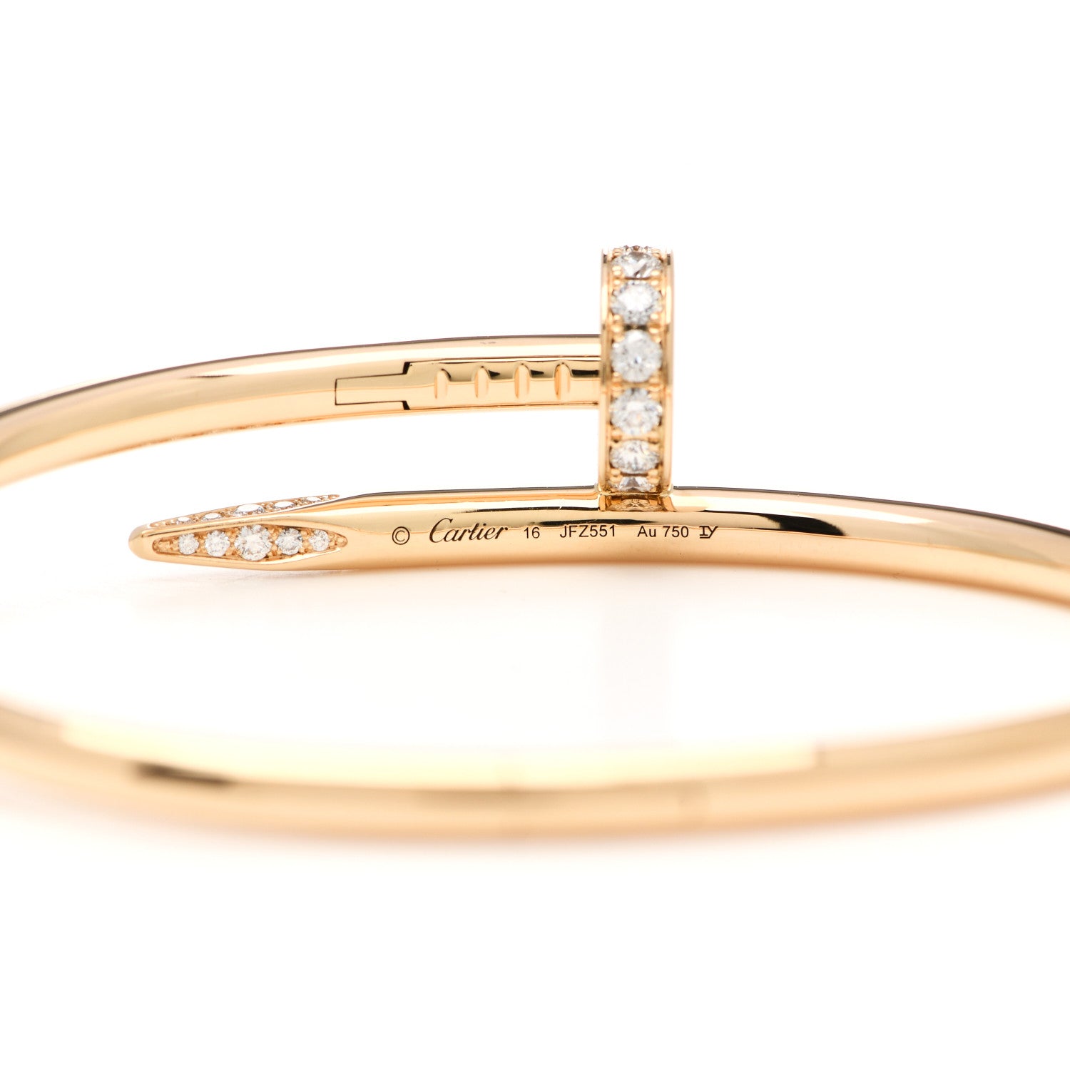 Cartier 18K Yellow Gold Diamond Juste Un Clou Bracelet 16 3 of 4