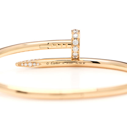 Cartier 18K Yellow Gold Diamond Juste Un Clou Bracelet 16 3 of 4