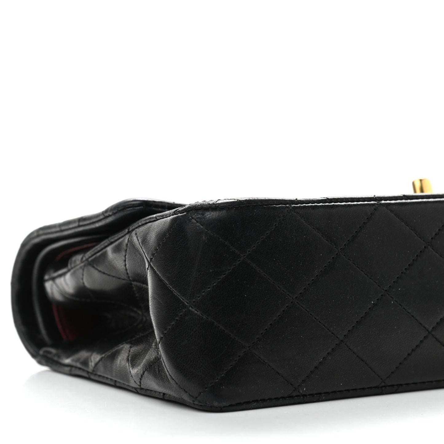Lambskin Quilted Medium Double Flap Black