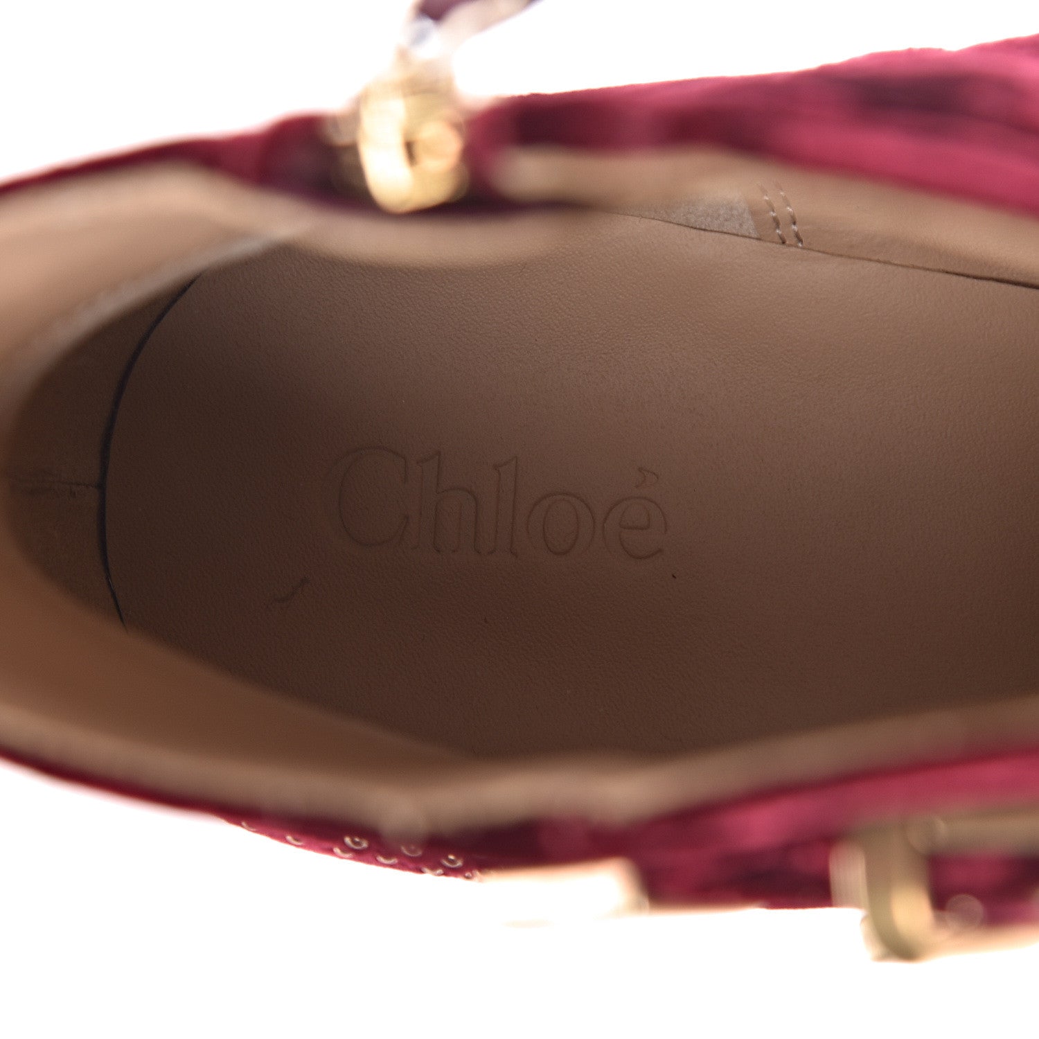 Chloe Velvet Studded Susanna Ankle Boots 36.5 Bordeaux 7 of 7