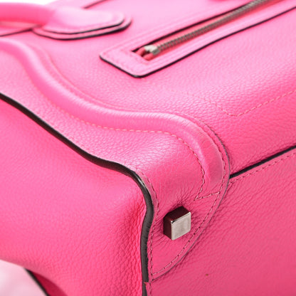 Celine Drummed Calfskin Micro Luggage Fluo Pink 9 of 14