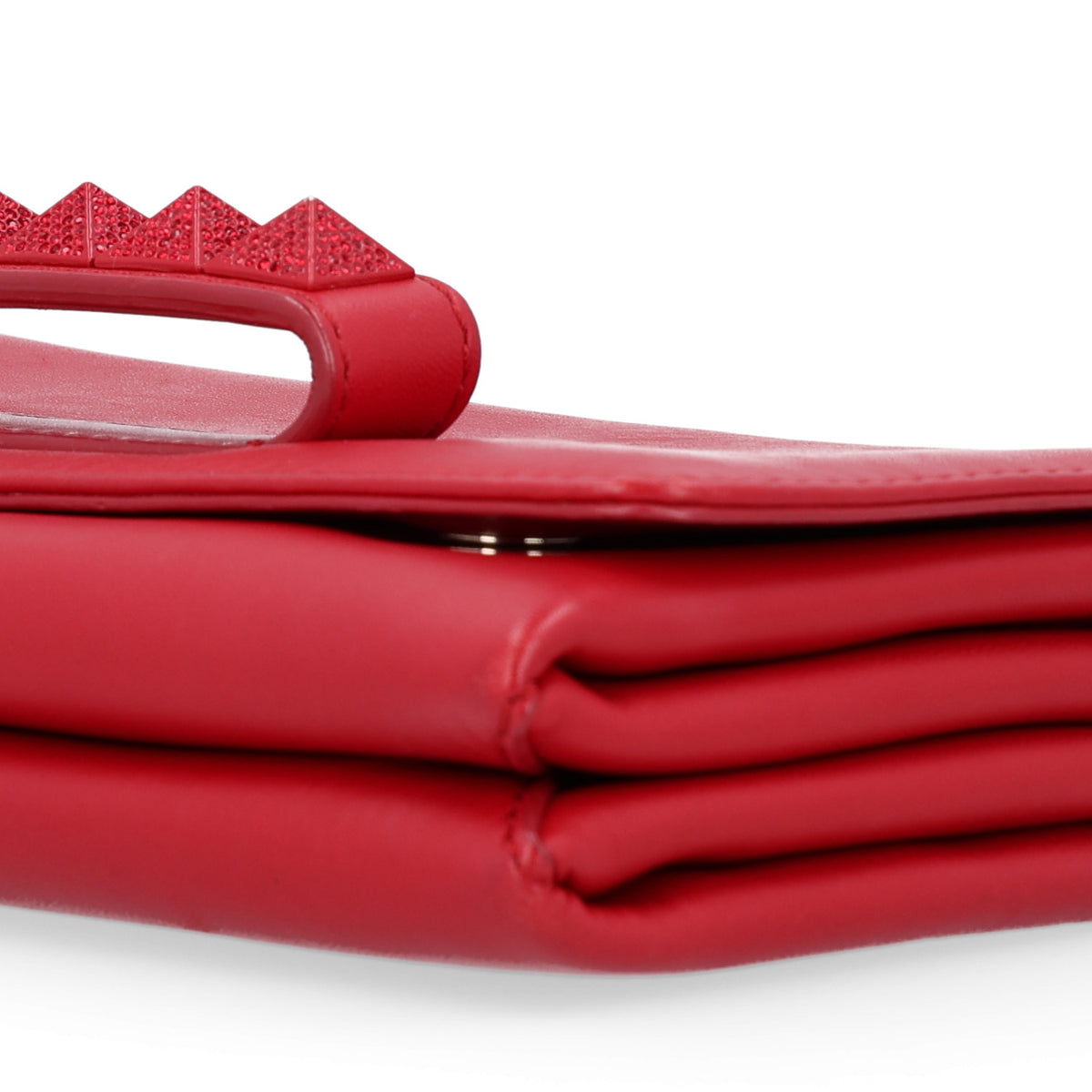 Nappa Crystal Encrusted Va Va Voom Shoulder Bag Red