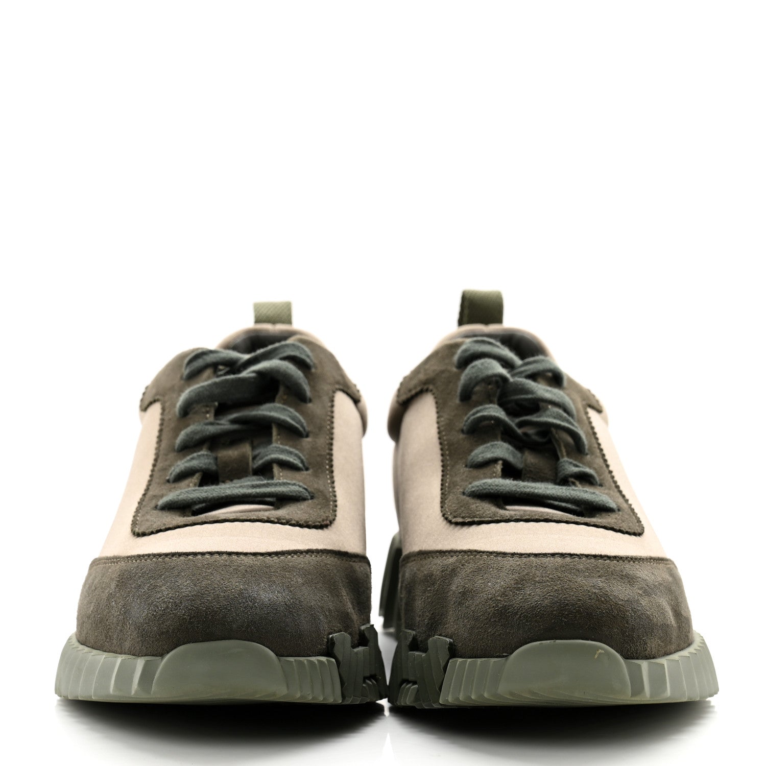 Hermes Technical Jersey Goatskin Suede Goatskin Bouncing Sneakers 39 Vert Toundra Vert Foret 2 of 9