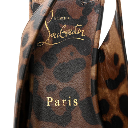 Christian Louboutin Calfskin Leopard Kate Slingback 85 Pumps 37.5 Brown 6 of 8