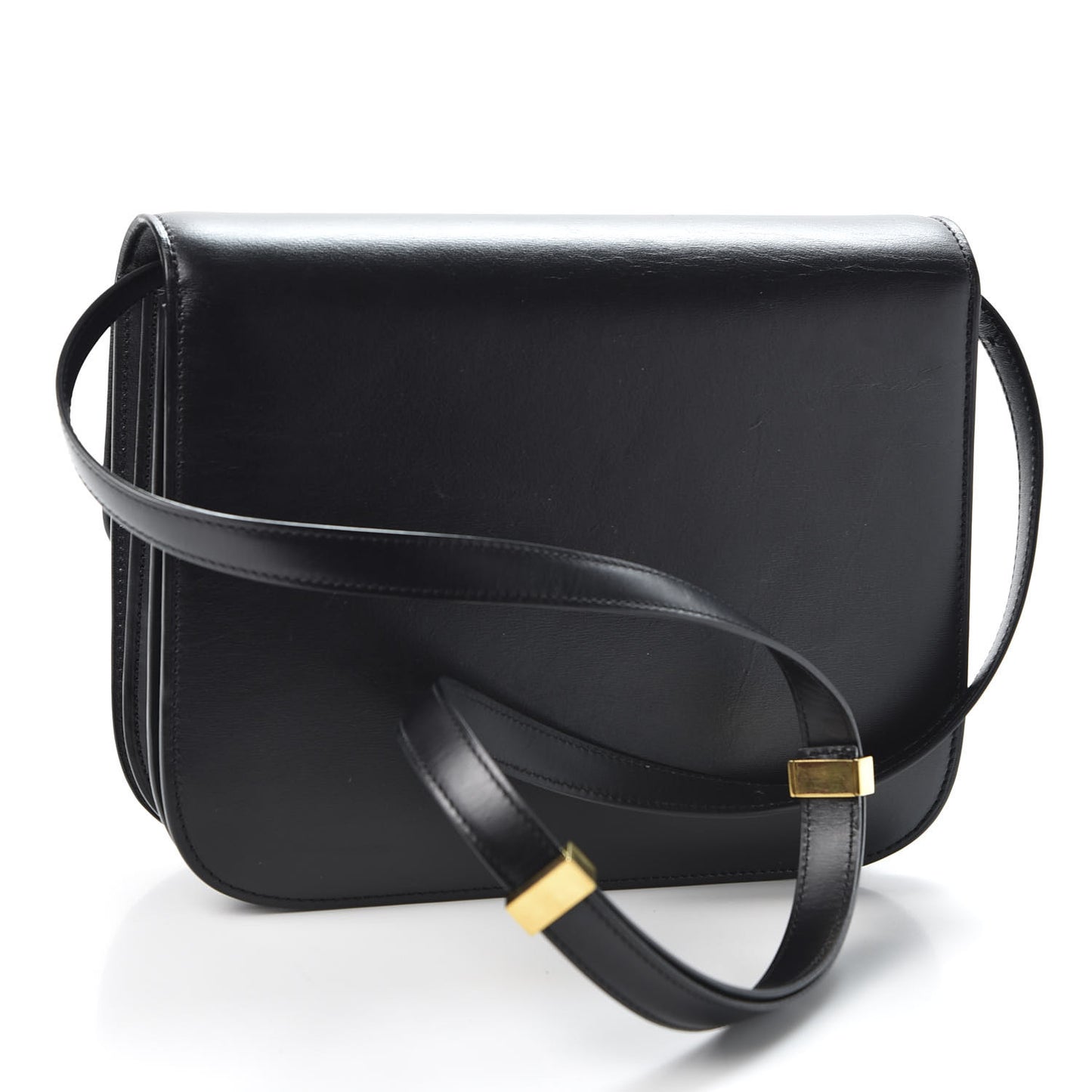 Box Calfskin Medium Classic Box Flap Bag Black