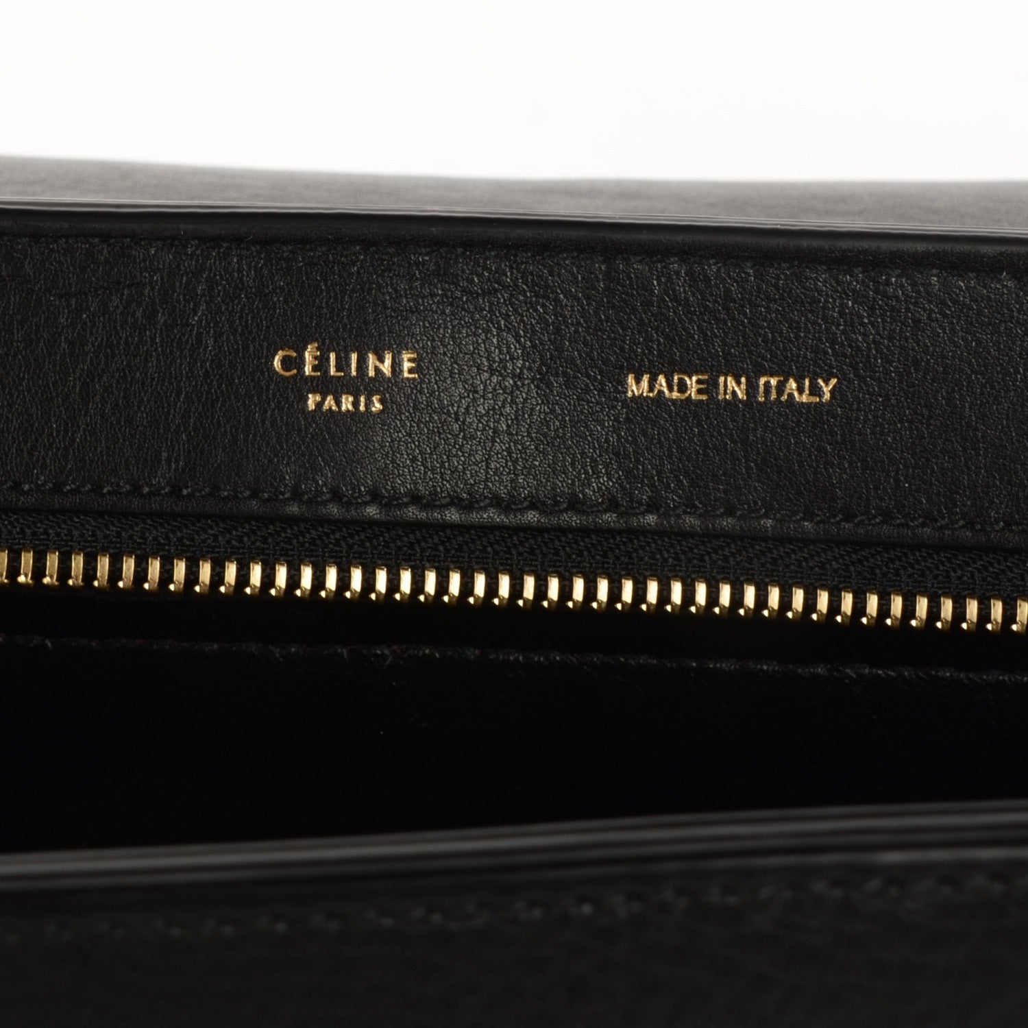 Celine Crocodile Embossed Calfskin Suede Medium Trapeze Black 9 of 10