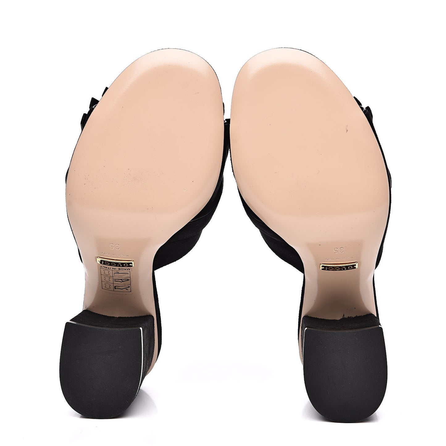 Kid Scamosciato GG Marmont Fringe 75mm Slide Sandals 35 Black