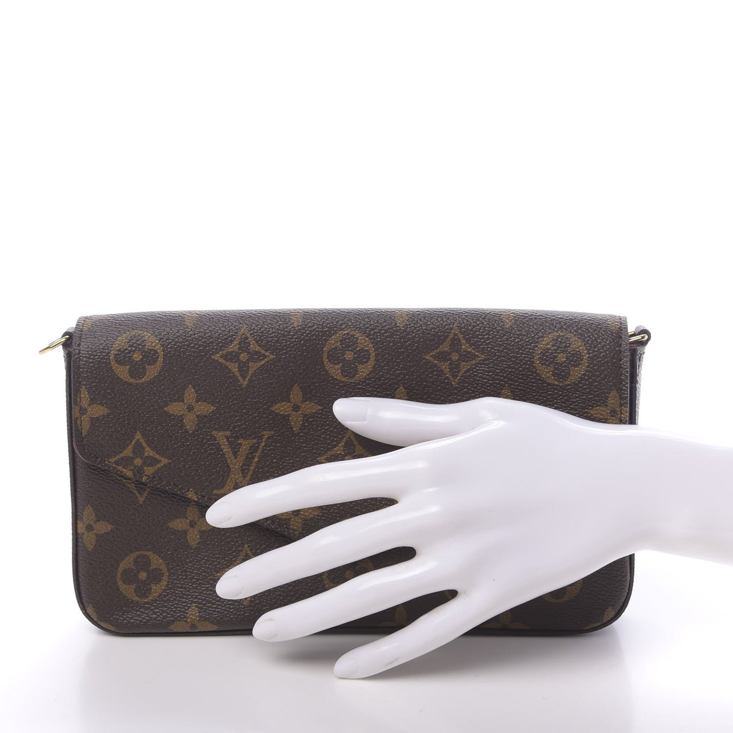 Monogram Pochette Felicie Chain Wallet Fuchsia