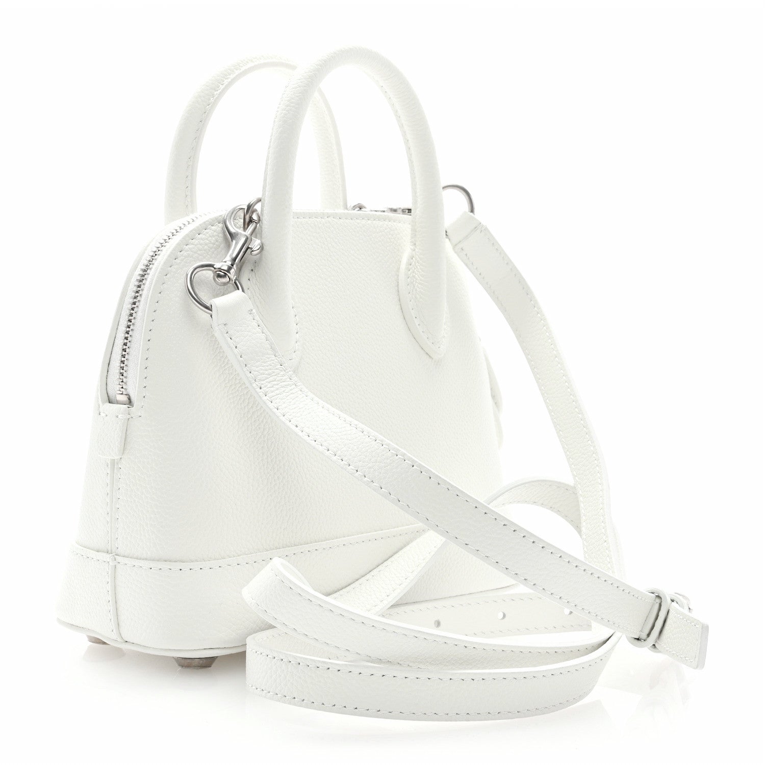 Balenciaga Grained Calfskin XXS Ville Top Handle Bag White Black 3 of 8
