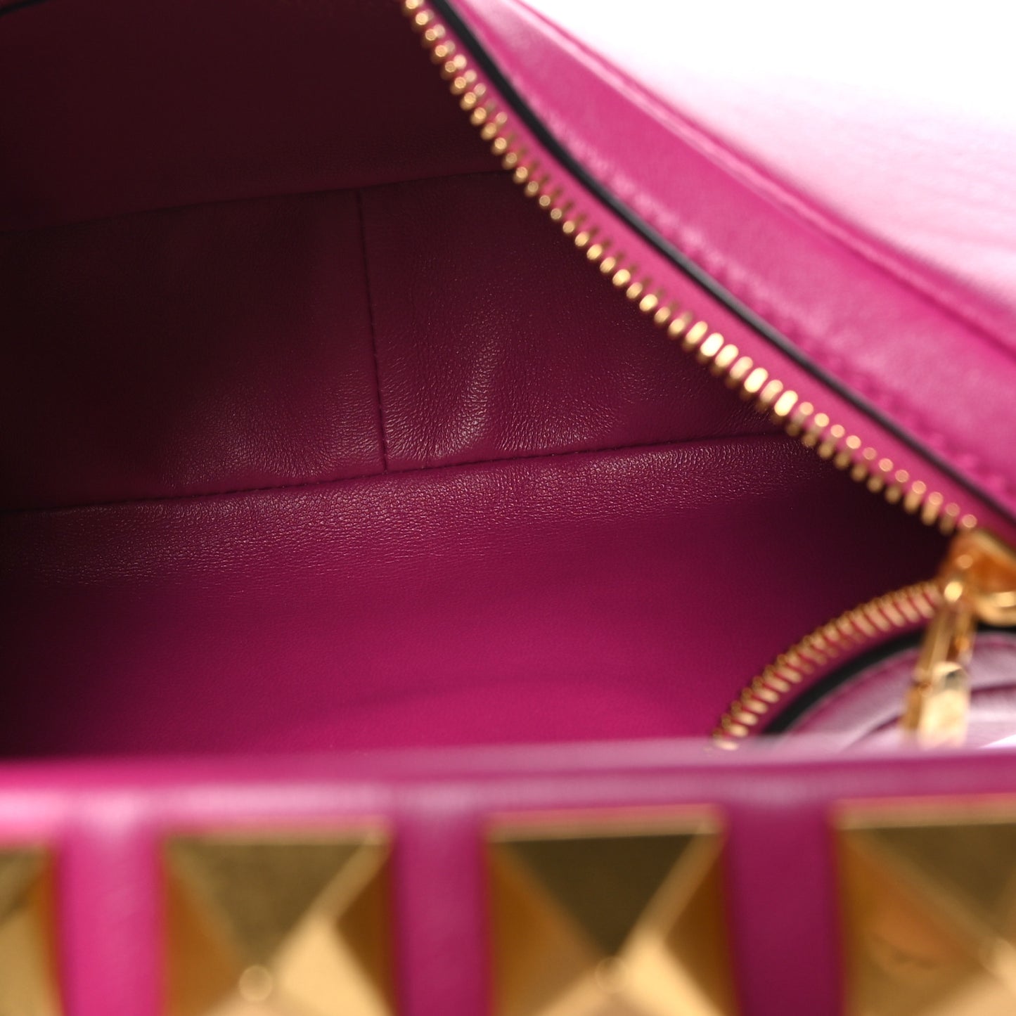 Calfskin Stud Sign Zip Hobo Rose Violet
