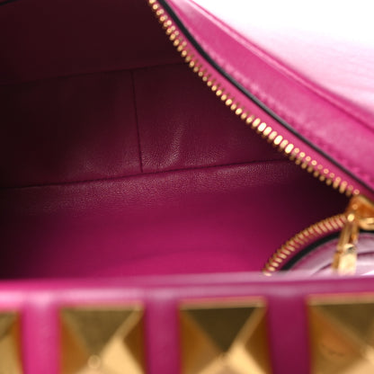 Valentino Garavani Calfskin Stud Sign Zip Hobo Rose Violet 5 of 9