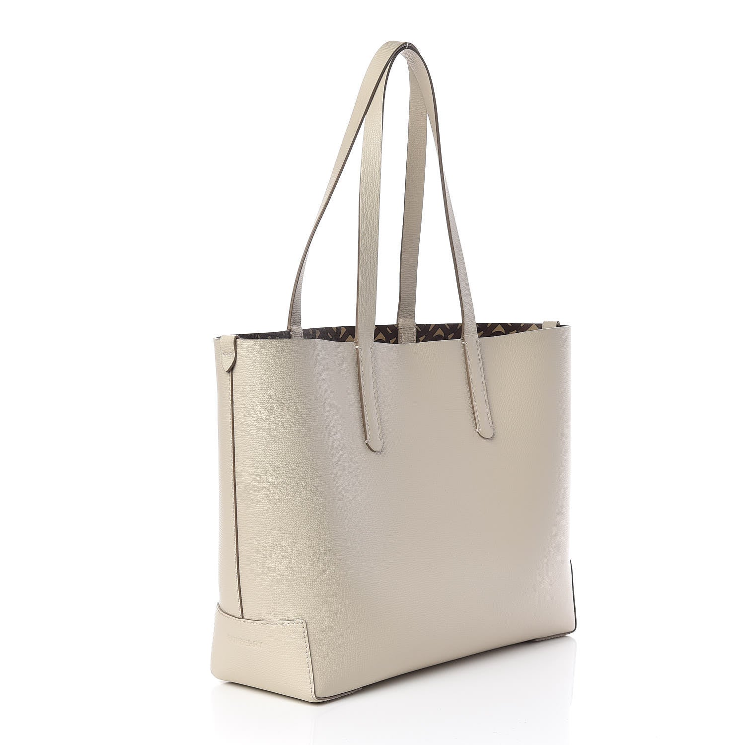 Burberry Calfskin Embossed Monogram Motif Medium Tote Limestone 3 of 9