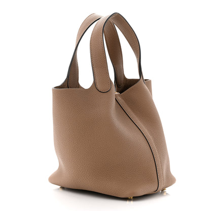 Hermes Taurillon Maurice Picotin Lock 18 PM Beige De Weimar 3 of 11
