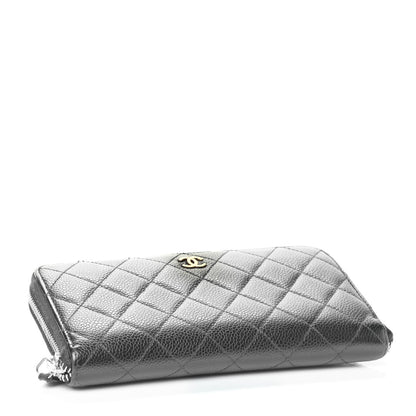 Chanel Caviar Quilted Large Gusset Zip Around Wallet Black 3 of 4