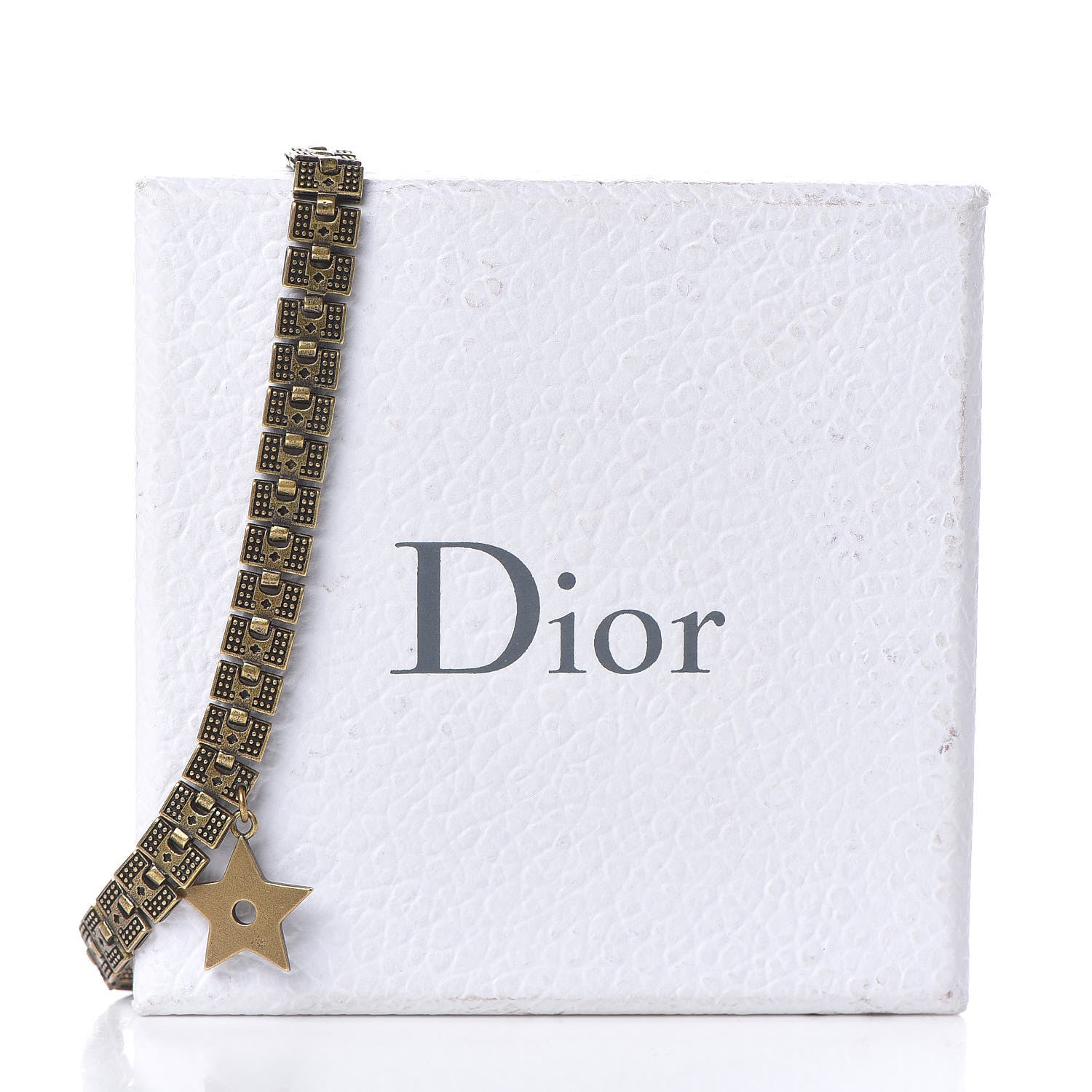 Christian Dior Metal Star Choker Necklace Aged Gold 6 of 6