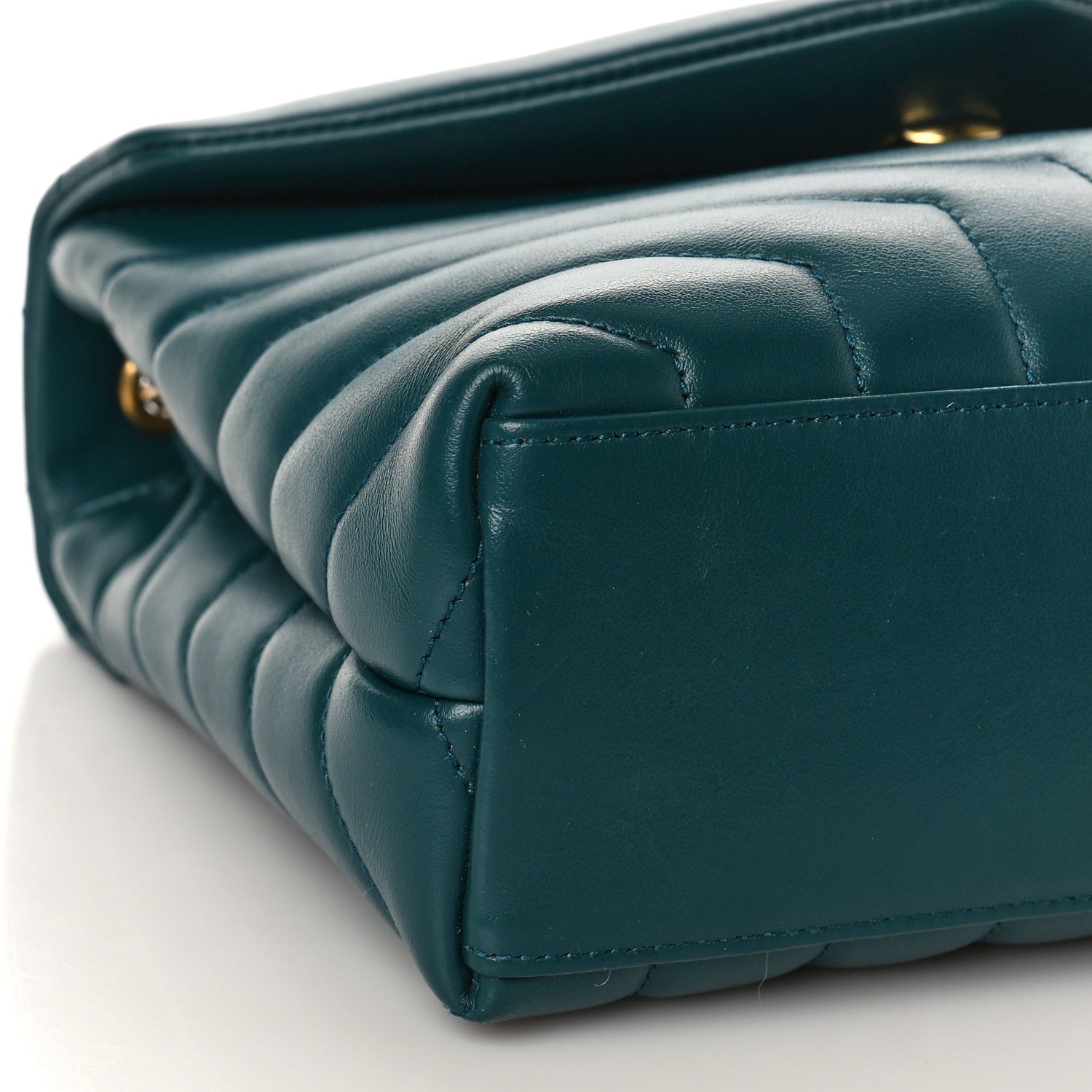 Saint Laurent Calfskin Y Quilted Monogram Small Loulou Chain Satchel Green 7 of 10