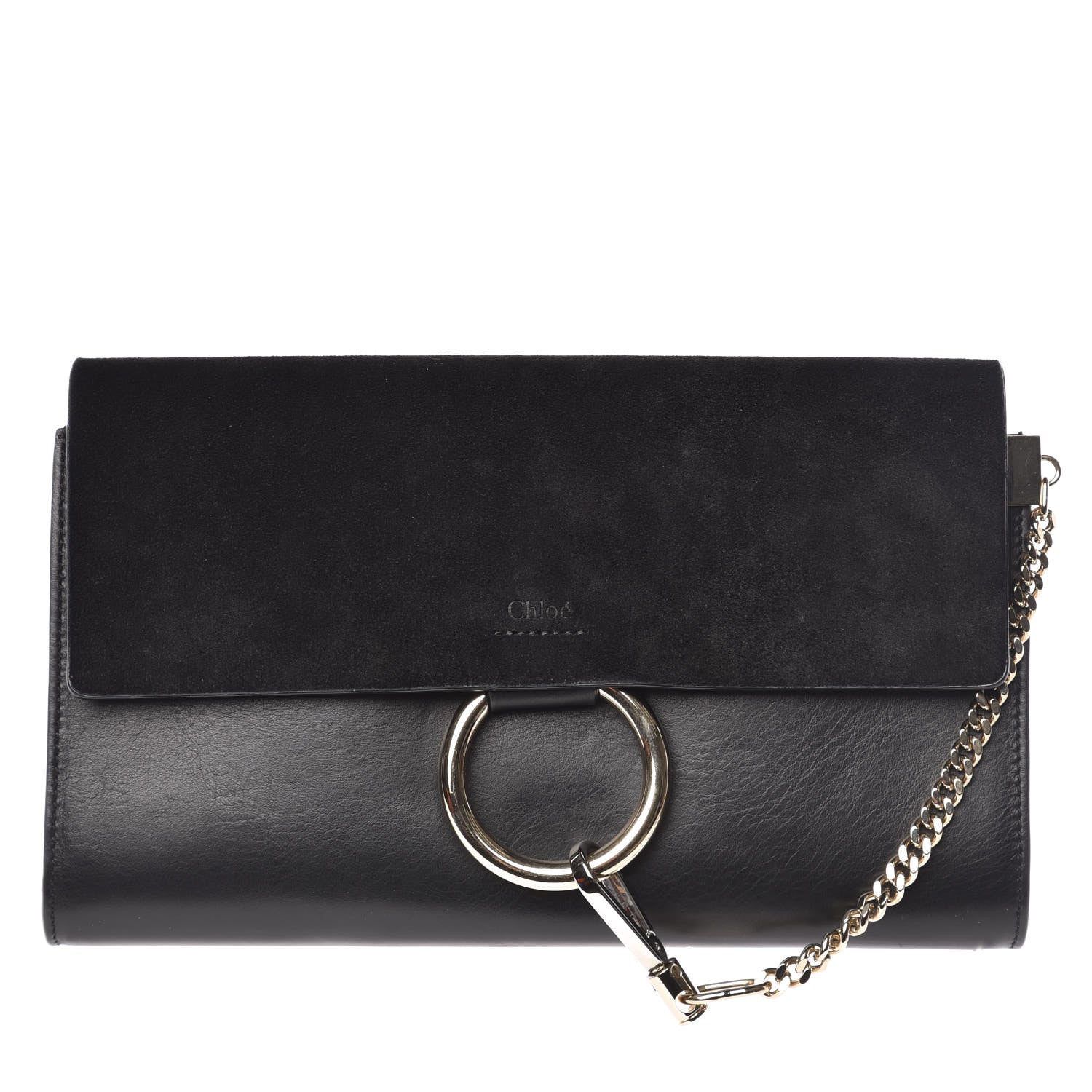 Chloe Suede Calfskin Faye Clutch Black 1 of 14