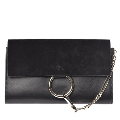 Chloe Suede Calfskin Faye Clutch Black 1 of 14