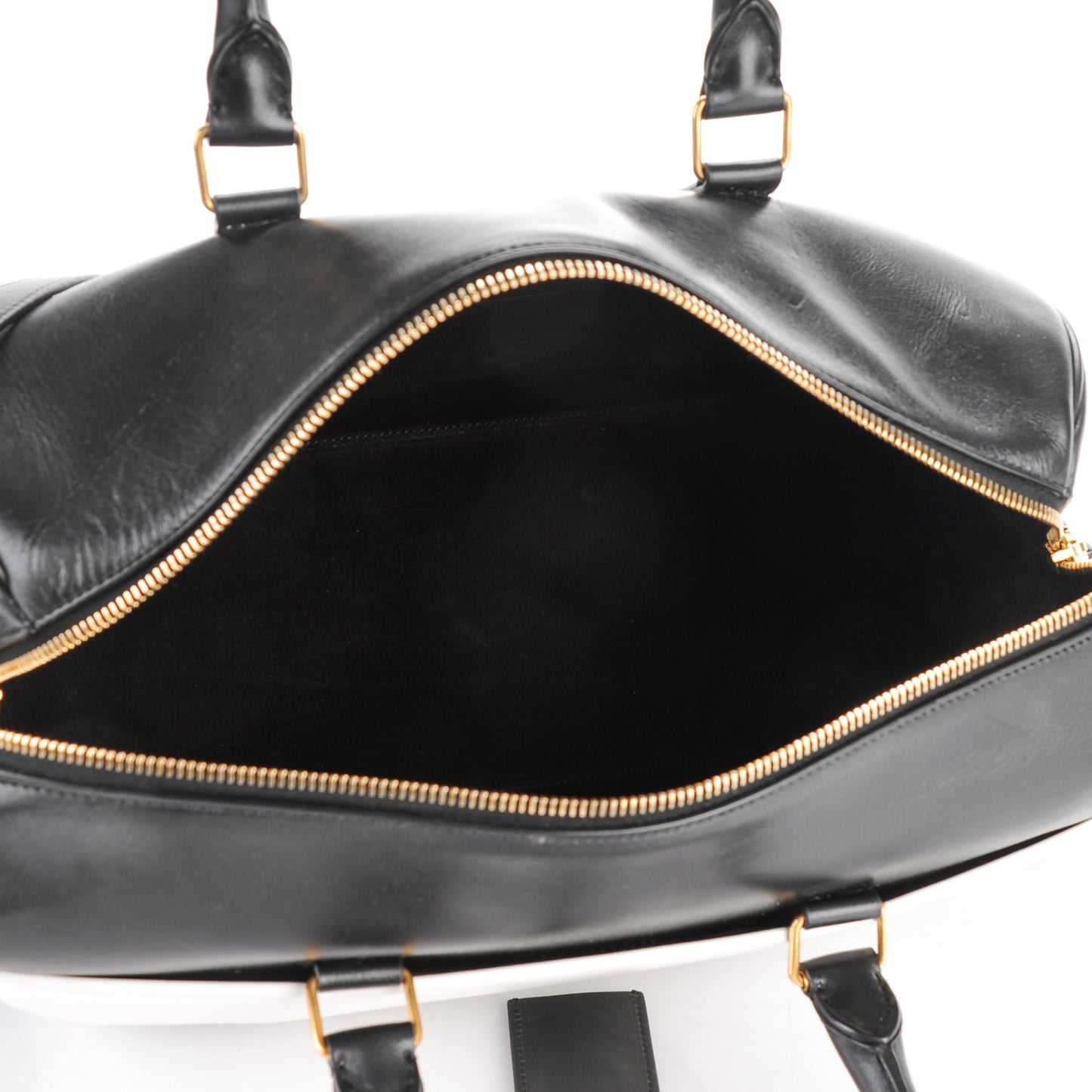 Smooth Calfskin Bi-Color Duffle 6 Black White