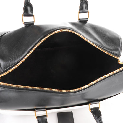 Saint Laurent Smooth Calfskin Bi-Color Duffle 6 Black White 5 of 9