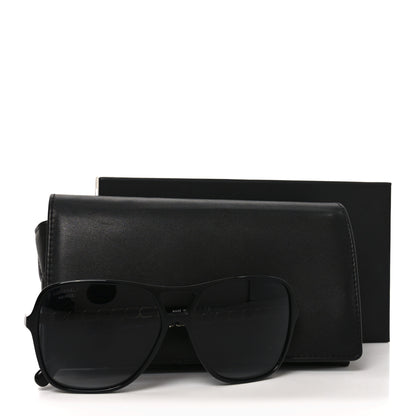 Chanel Metal Calfskin Polarized CC Chain Pilot Sunglasses 5439-Q-A Black 14 of 14