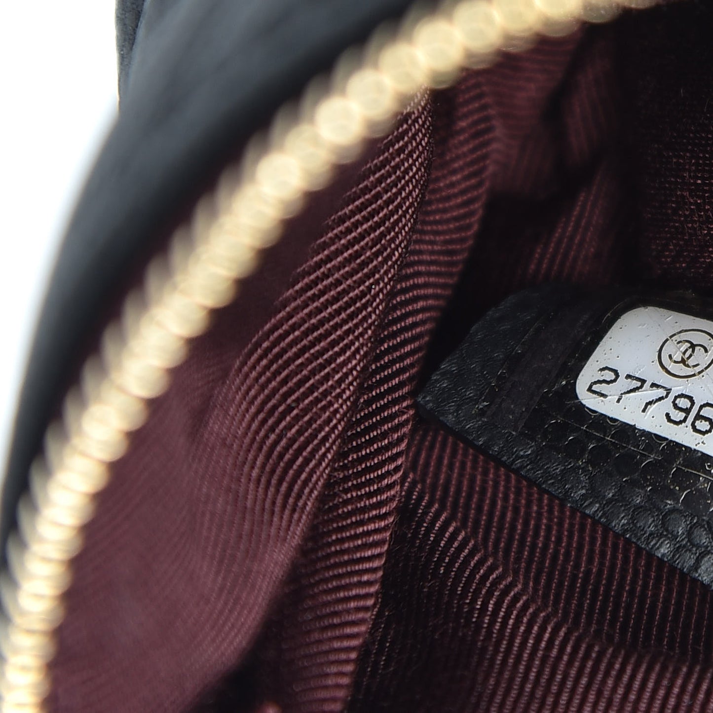 Caviar Chevron Quilted Small Cosmetic Case Black