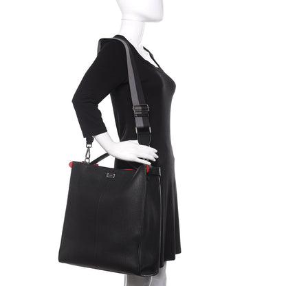 Fendi Cuoio Romano Fabric Marlon Vitello Century Peekaboo X-Lite Fit Black Rosso White Ice 2 of 11